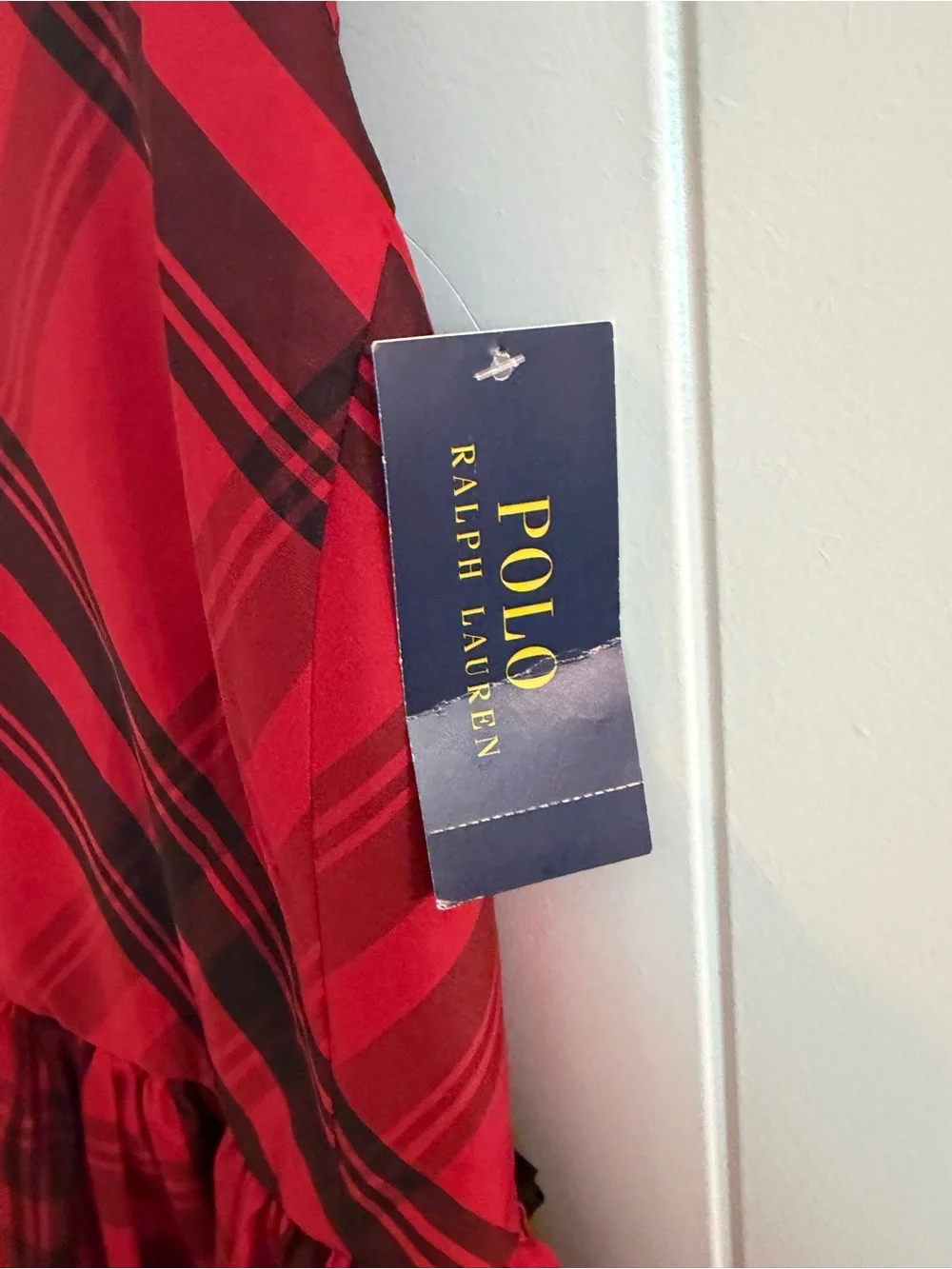 NWT Girls' Polo Red black Plaid Sleeveless Party Dress size 12 Formal
